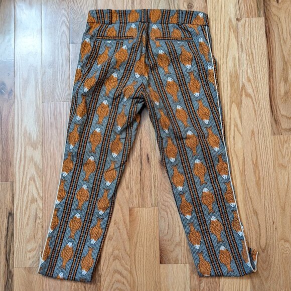 Cartonnier by Anthropologie Fish Print Charlie Trouser Pants RaRe Women's Size 0 - Picture 4 of 8